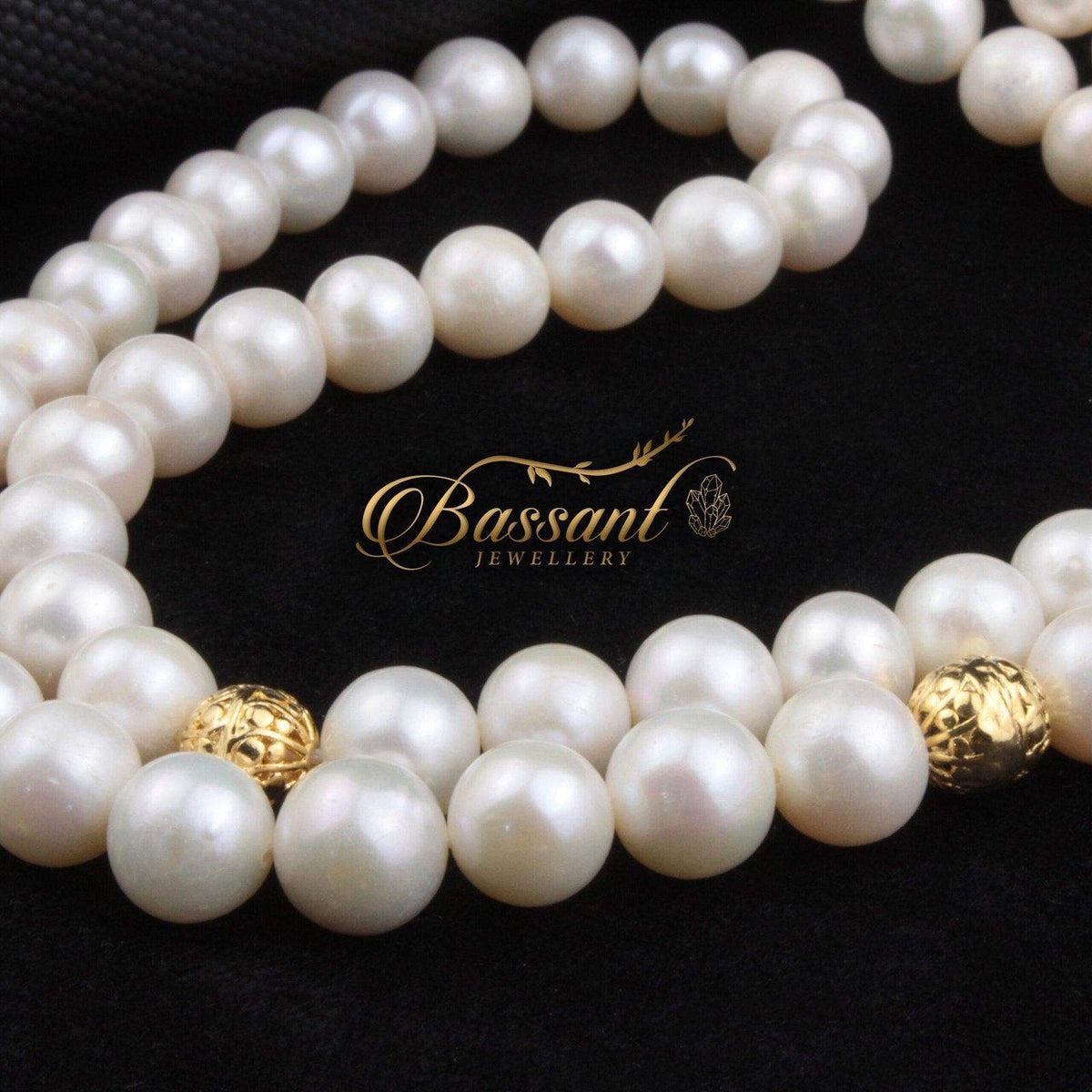 سبحة حجر كريم اللؤلؤ | أحجار كريمة و فضة عيار ٩٢٥ | Pearl gemstone Islamic prayer beads - Silver 925 | Bassant Jewellery