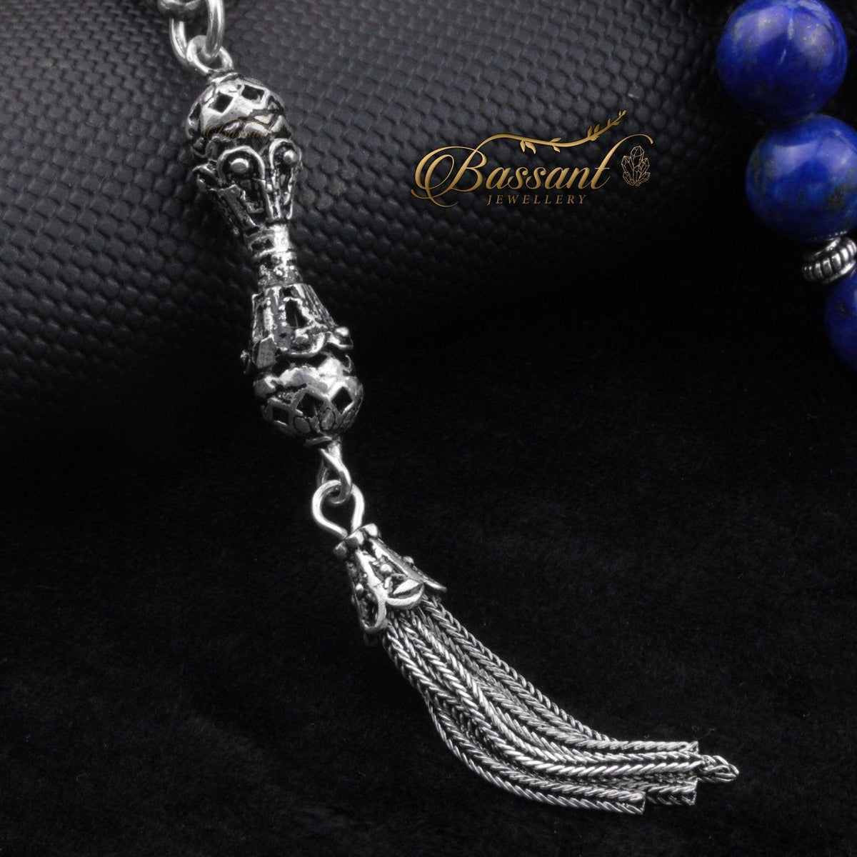 سبحة حجر كريم اللازورد | أحجار كريمة و فضة عيار ٩٢٥ | Lapis Lazuli gemstone Islamic prayer beads - Silver 925 | Bassant Jewellery