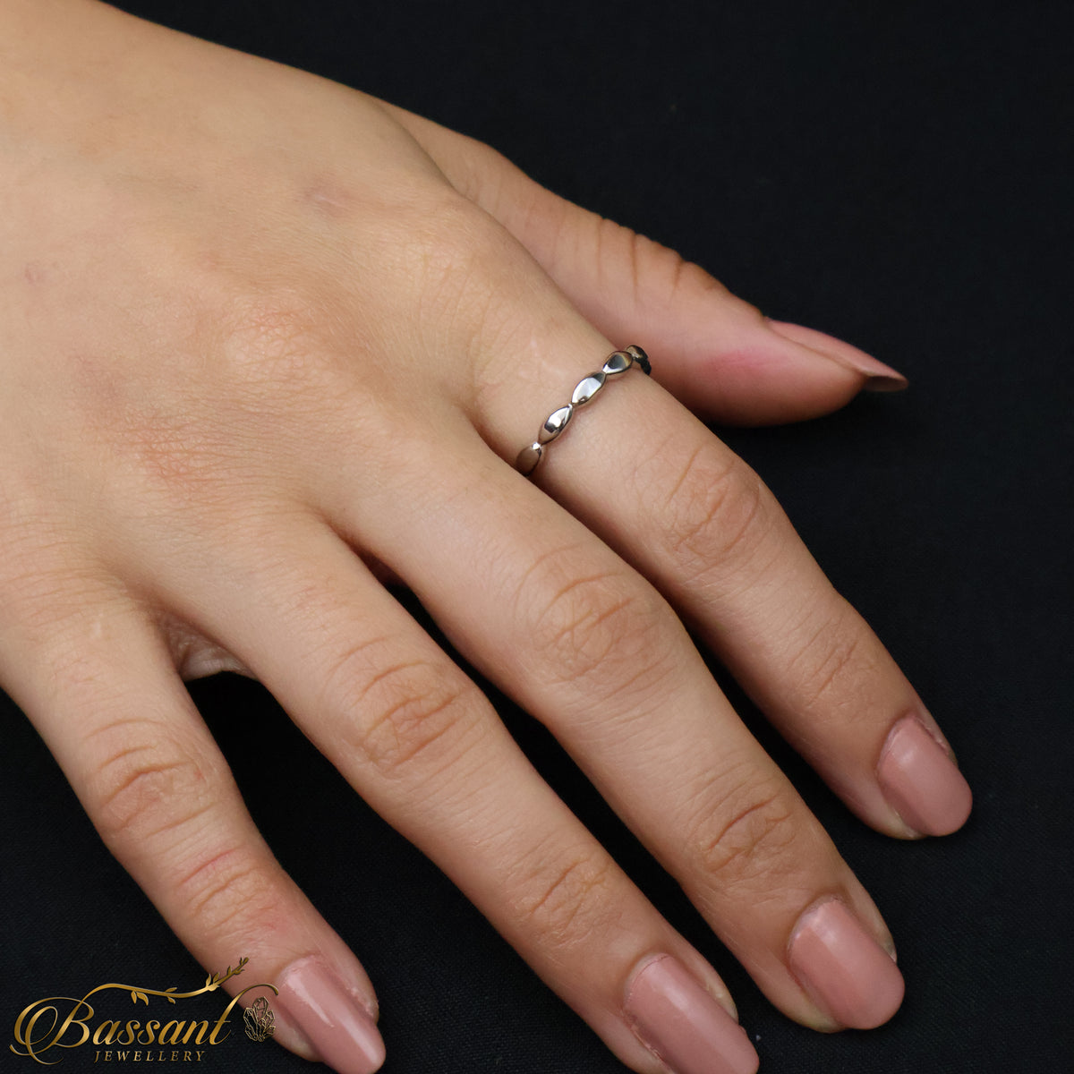 خاتم فضة عيار ٩٢٥ Flat Drops | Flat Drops Sterling Silver 925 Ring | Bassant Jewellery