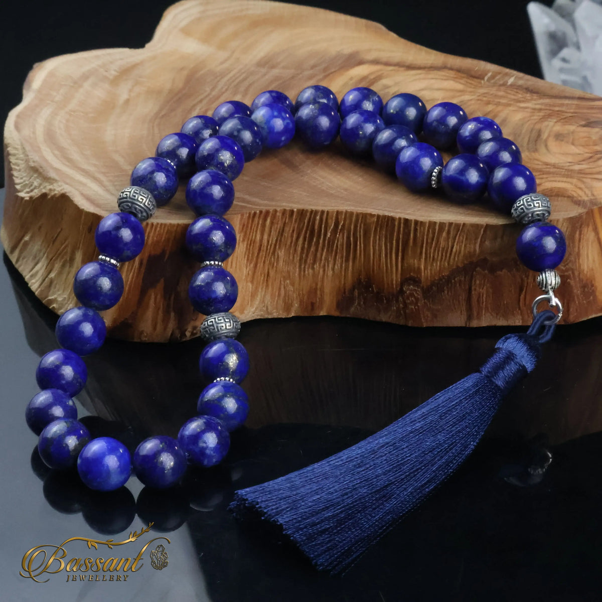 سبحة حجر كريم اللازورد | أحجار كريمة و فضة عيار ٩٢٥ | Lapis Lazuli gemstone Islamic prayer beads - Silver 925 | Bassant Jewellery