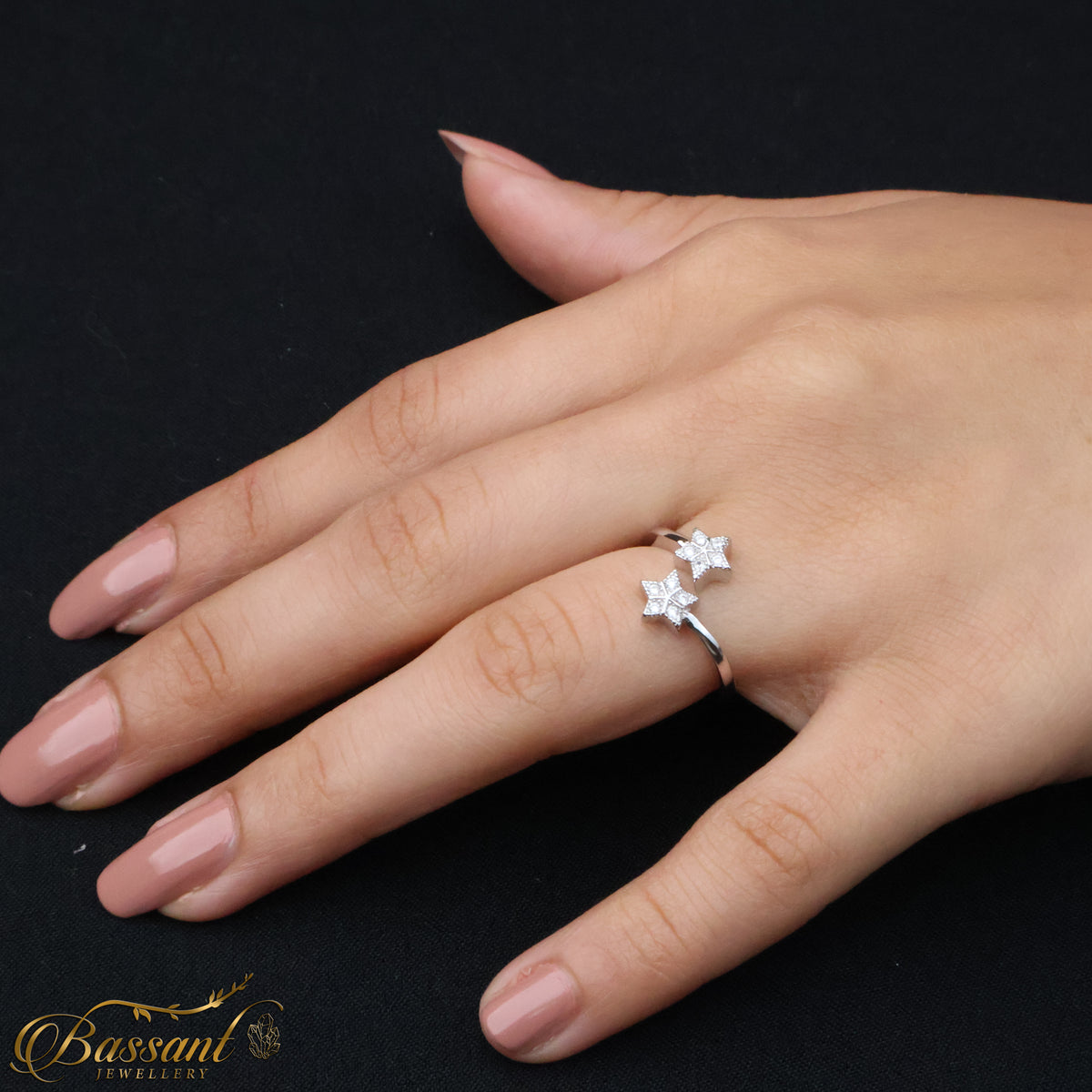 خاتم فضة عيار ٩٢٥ Swirling Stars | Swirling Stars Sterling Silver 925 Ring | Bassant Jewellery