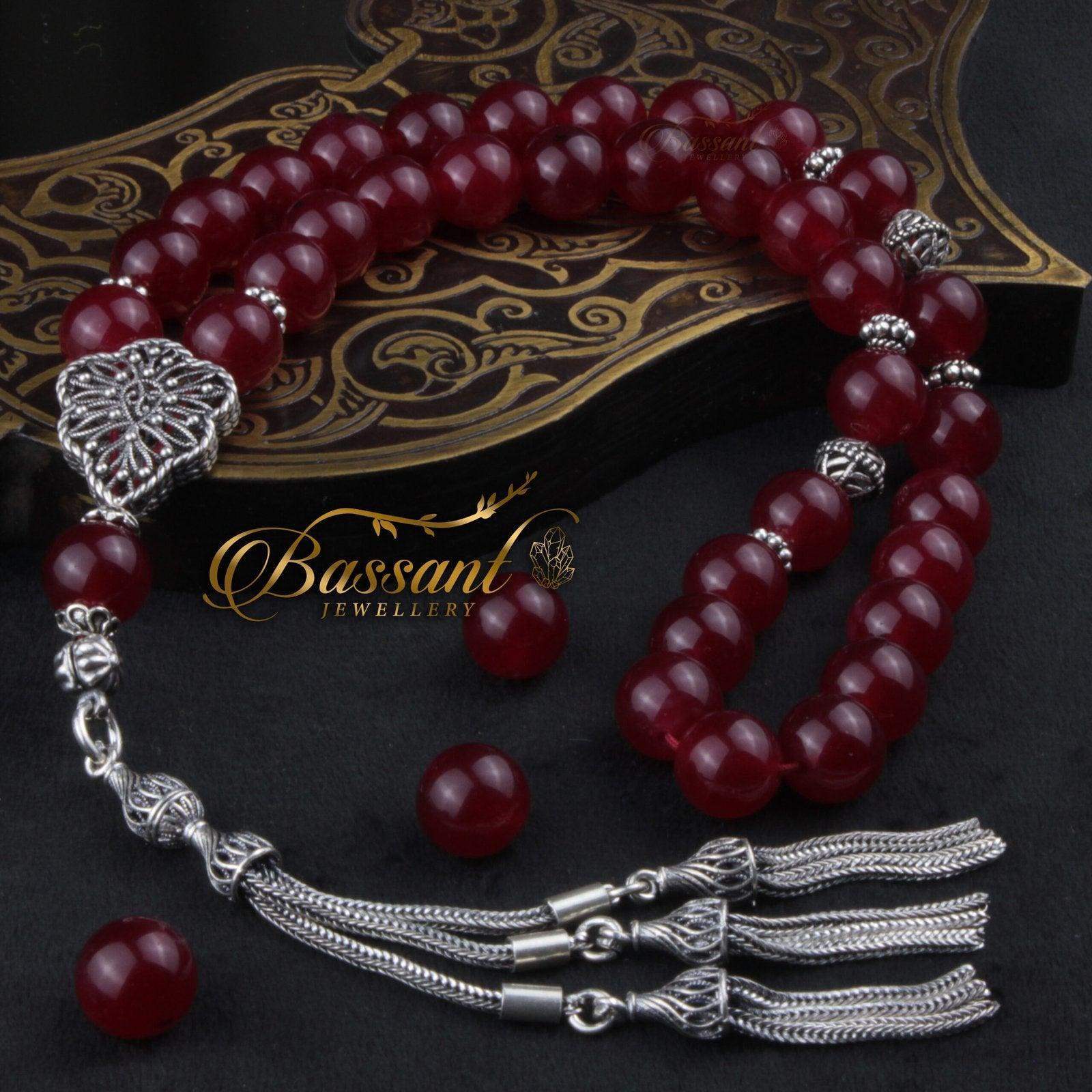 Red Jade Rosary - Bassant Jewellery