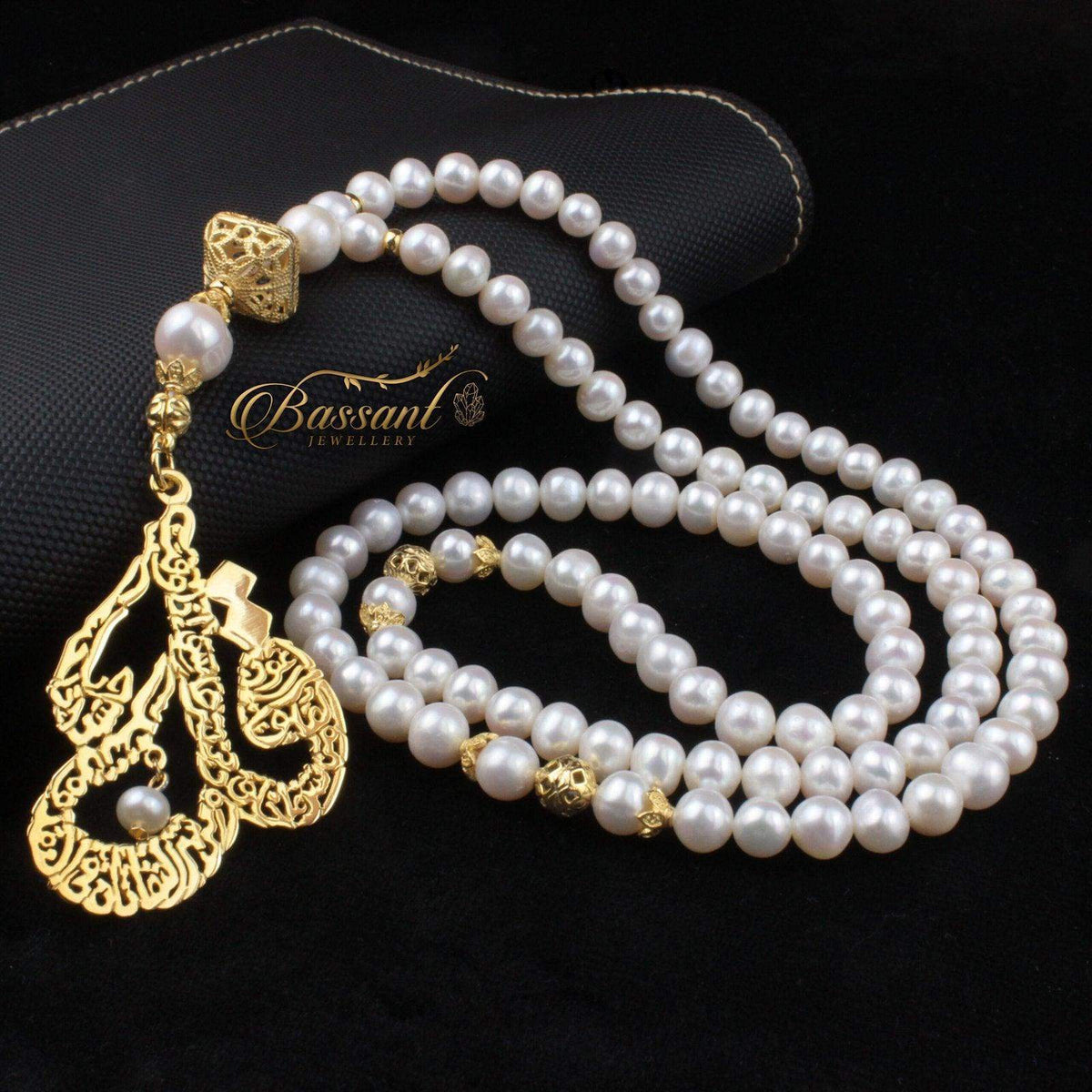 سبحة حجر كريم اللؤلؤ | أحجار كريمة و فضة عيار ٩٢٥ | Pearl gemstone Islamic prayer beads - Silver 925 | Bassant Jewellery