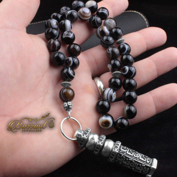 Suleiman Agate Rosary - Bassant Jewellery