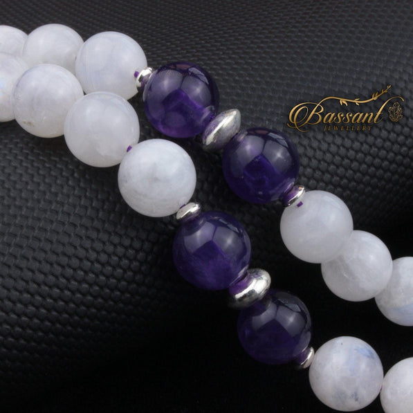 Moonstone & Amethyst Rosary - Bassant Jewellery