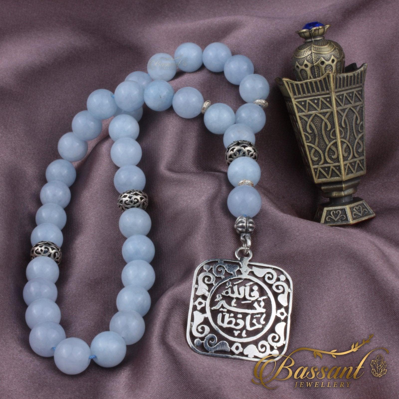 Sky blue Jade Rosary - Bassant Jewellery