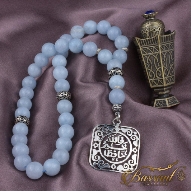 Sky blue Jade Rosary - Bassant Jewellery