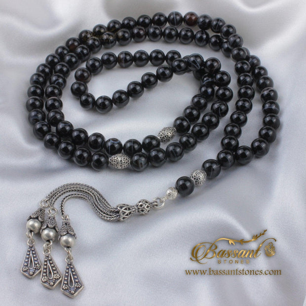Black Agate - Onyx Rosary - Bassant Jewellery