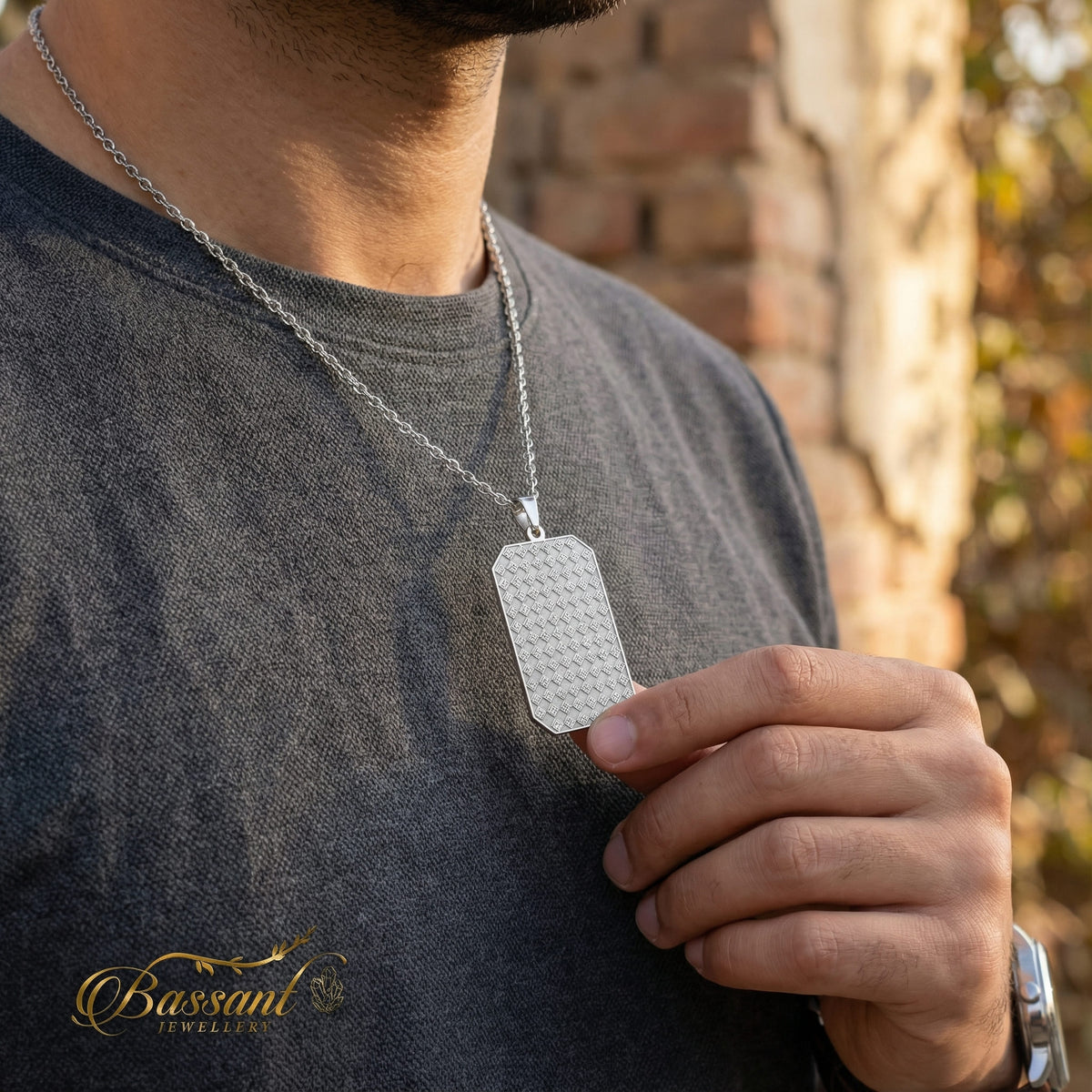 سلسلة أسماء الله الحسنى فضة عيار ٩٢٥ | خط عربي إسلامي منقوش | 99 Names of Allah (Asma Al-Husna) Sterling Silver 925 Islamic Pendant | Bassant Jewellery