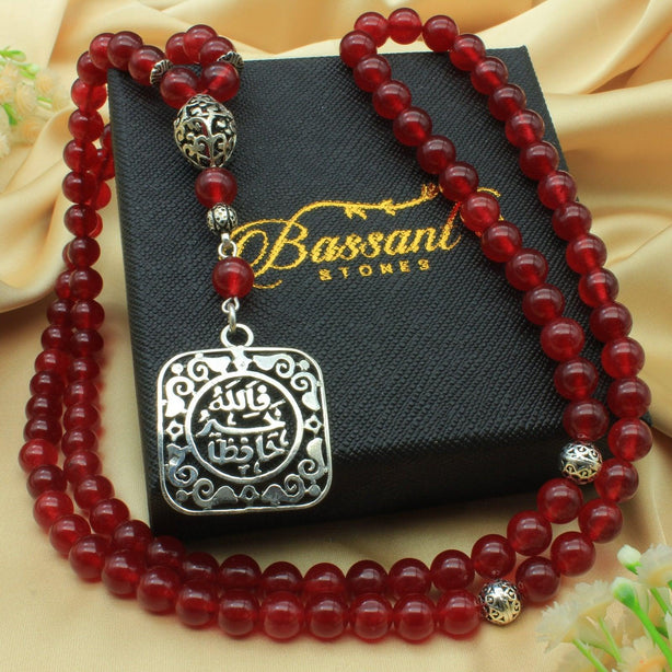 Red Jade Rosary - Bassant Jewellery