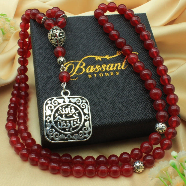 Red Jade Rosary - Bassant Jewellery