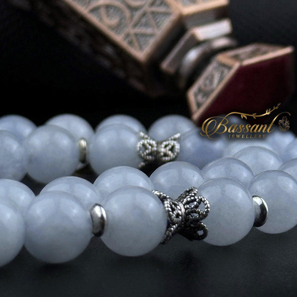 Sky blue Jade Rosary - Bassant Jewellery