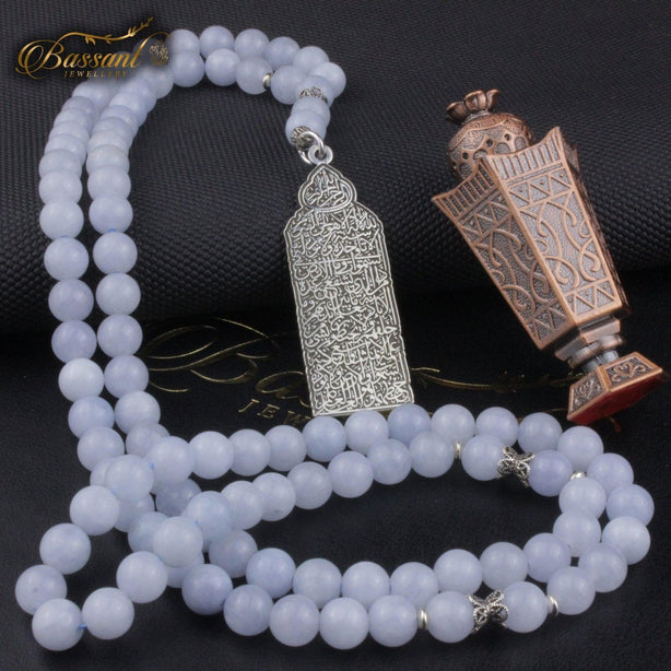 Sky blue Jade Rosary - Bassant Jewellery