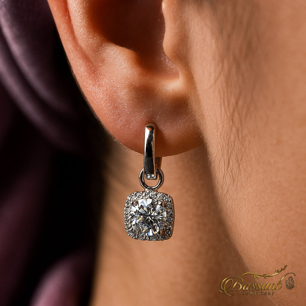 حلق فضة عيار ٩٢٥ Queen | Queen Sterling Silver 925 Earrings | Bassant Jewellery