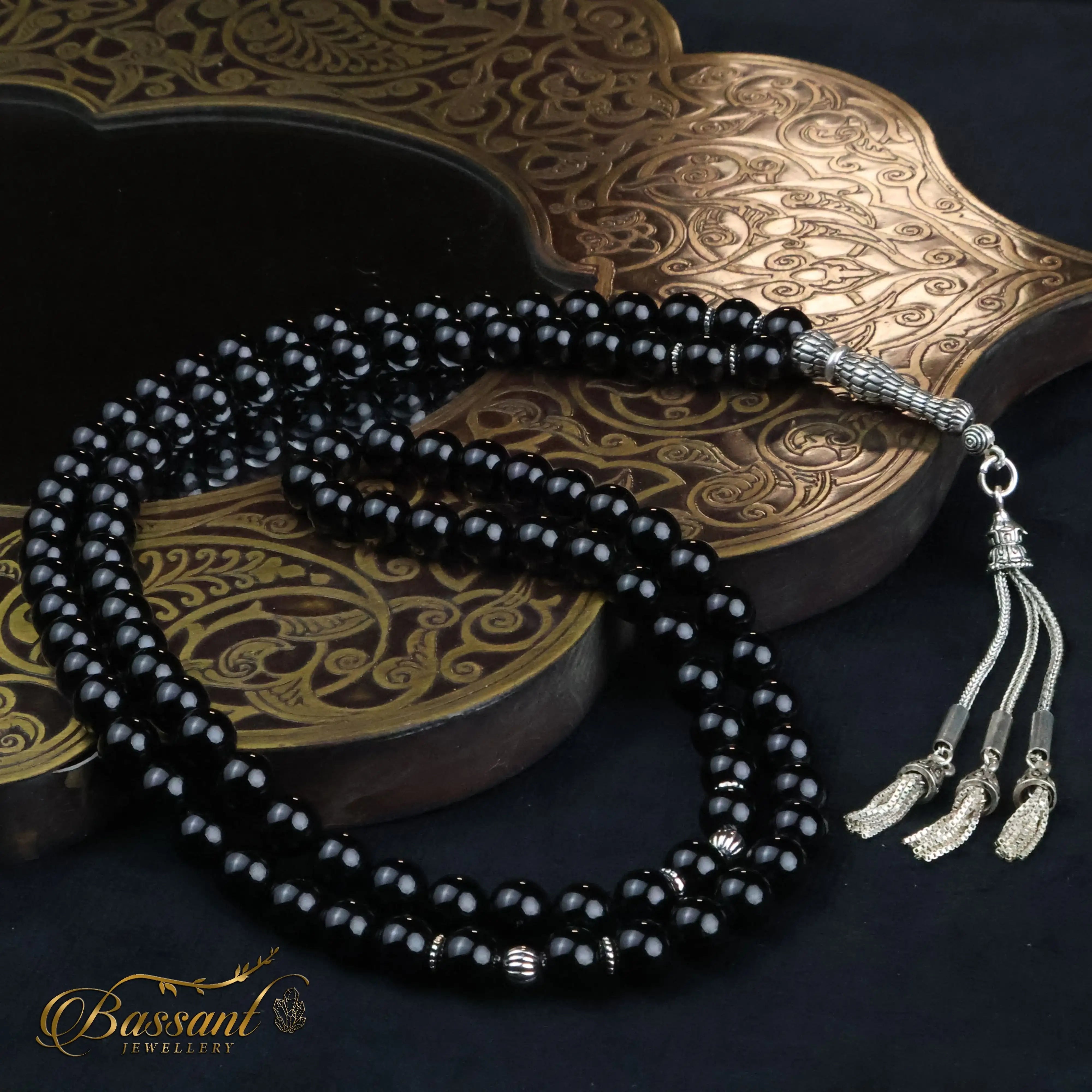 سبحة العقيق الأسود - أونكس  