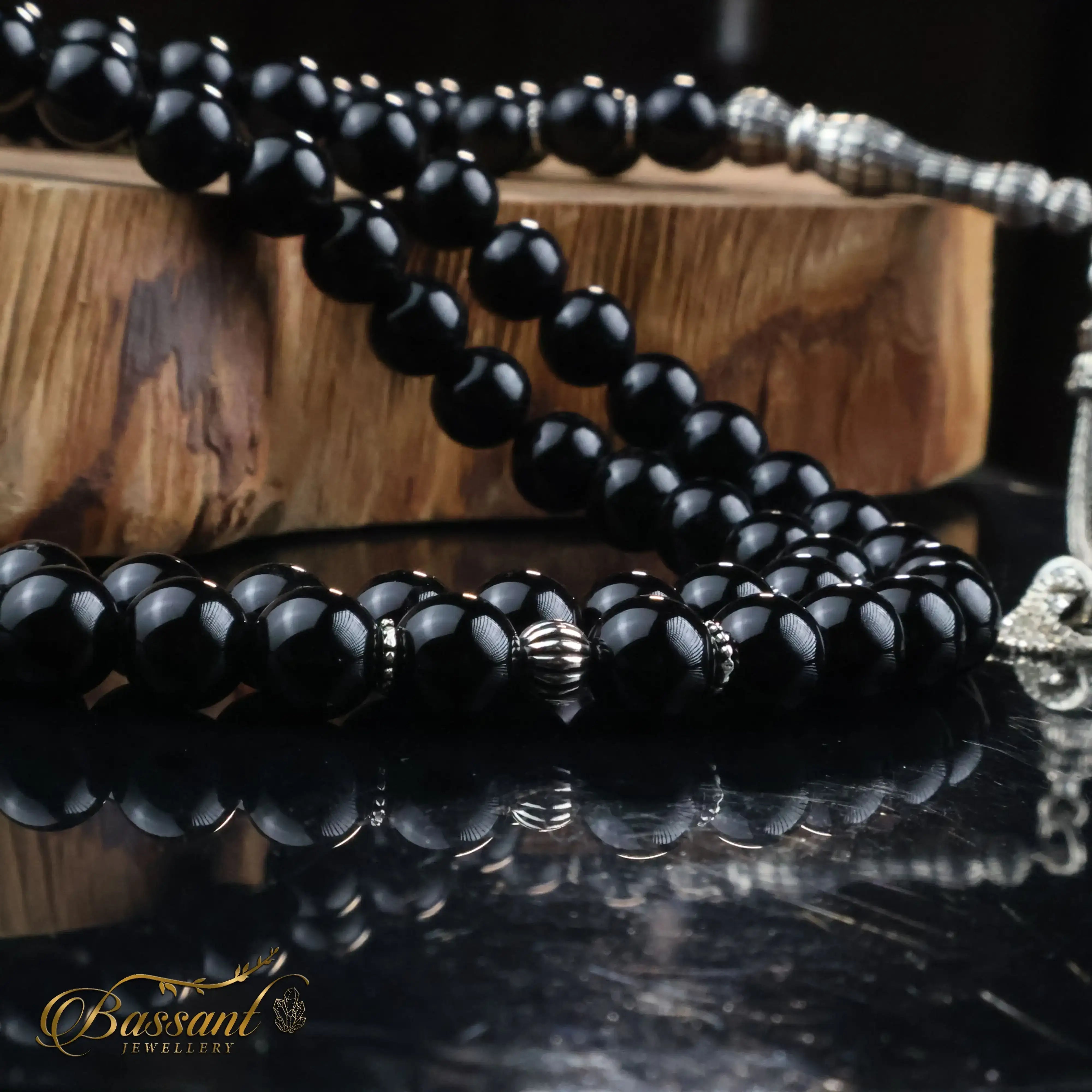 سبحة العقيق الأسود - أونكس  