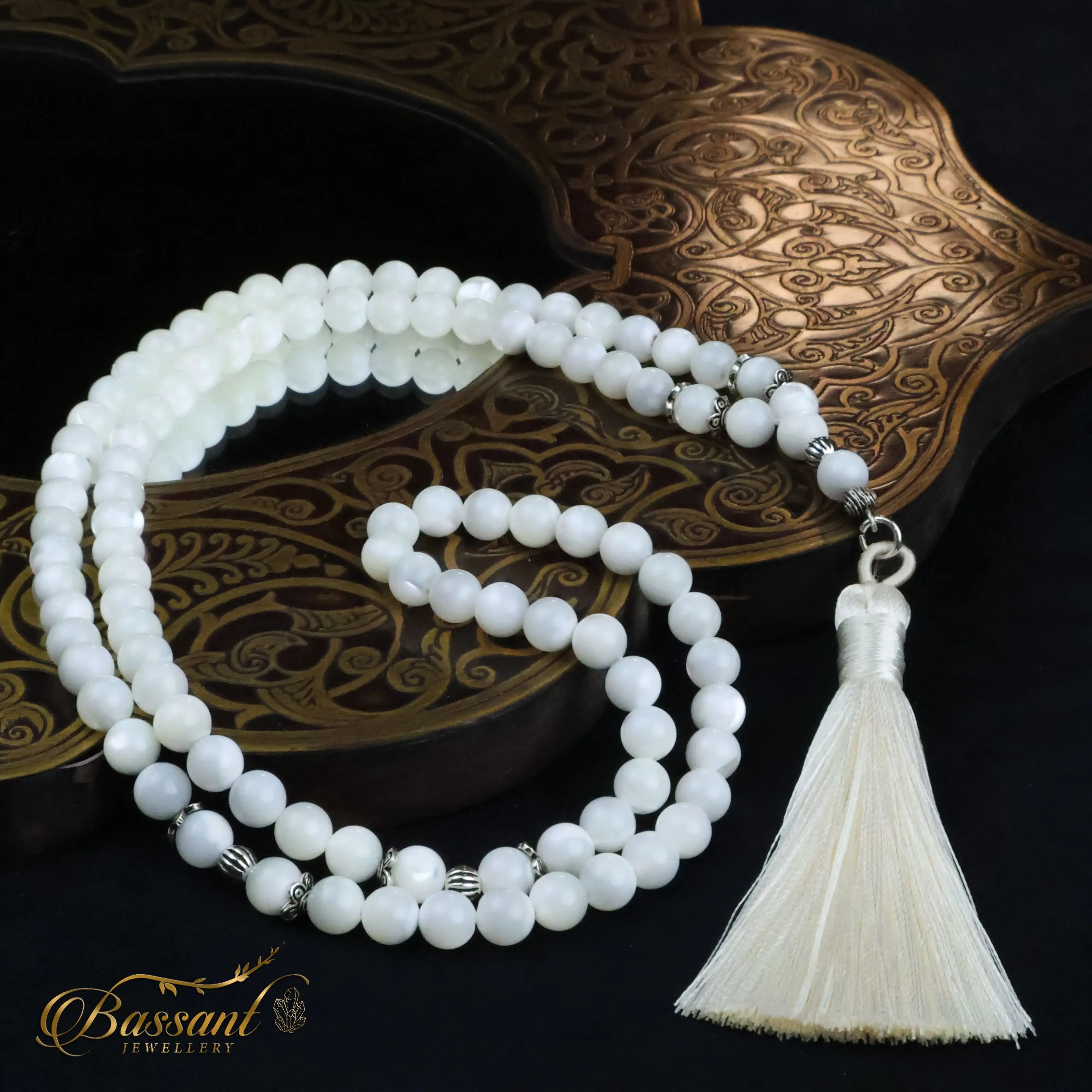 White Trochus Shell Rosary