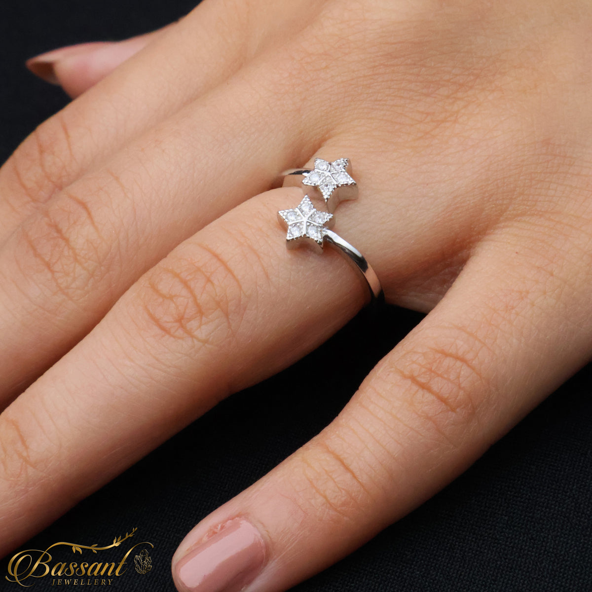 خاتم فضة عيار ٩٢٥ Swirling Stars | Swirling Stars Sterling Silver 925 Ring | Bassant Jewellery