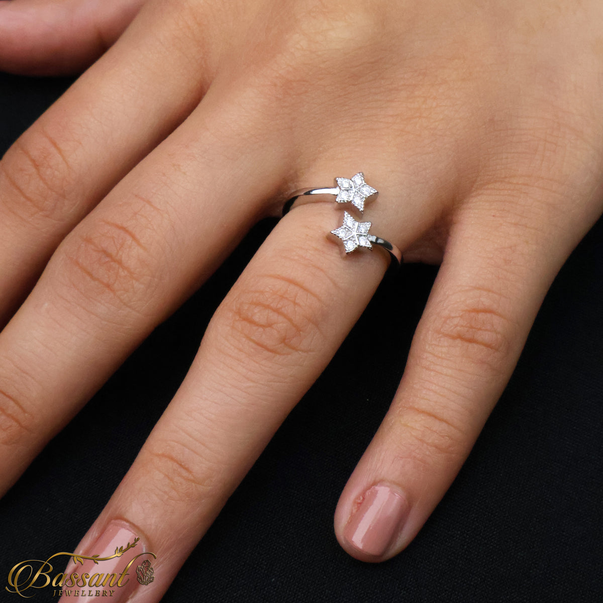 خاتم فضة عيار ٩٢٥ Swirling Stars | Swirling Stars Sterling Silver 925 Ring | Bassant Jewellery