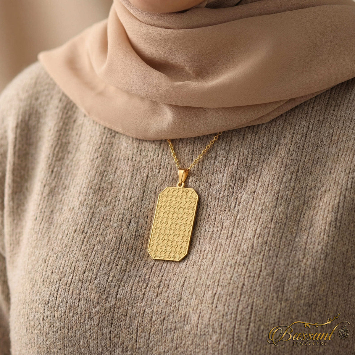 سلسلة أسماء الله الحسنى فضة عيار ٩٢٥ | خط عربي إسلامي منقوش | 99 Names of Allah (Asma Al-Husna) Sterling Silver 925 Islamic Pendant | Bassant Jewellery